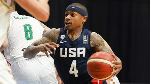 标题：男篮世预赛美国95-90逆转古巴，新帅首秀开门红